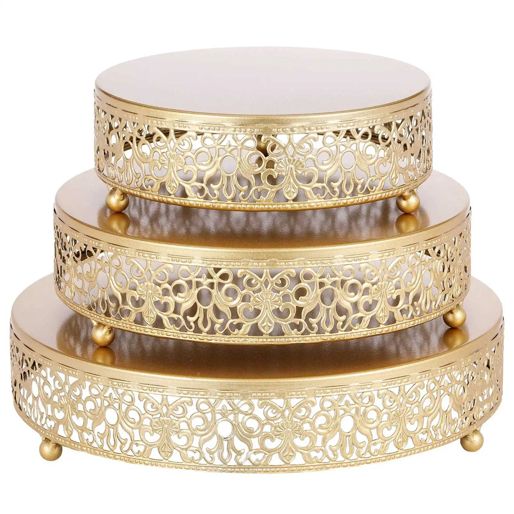 3 Pieces Cake Stands Set Round Cupcake Stands Set Iron Wedding Brithday Party Celebration Dessert Display Plates Gold
3 Pieces Cake Stands Set Round Cupcake Stands Set Iron Wedding Brithday Party Celebration Dessert Display Plates Gold