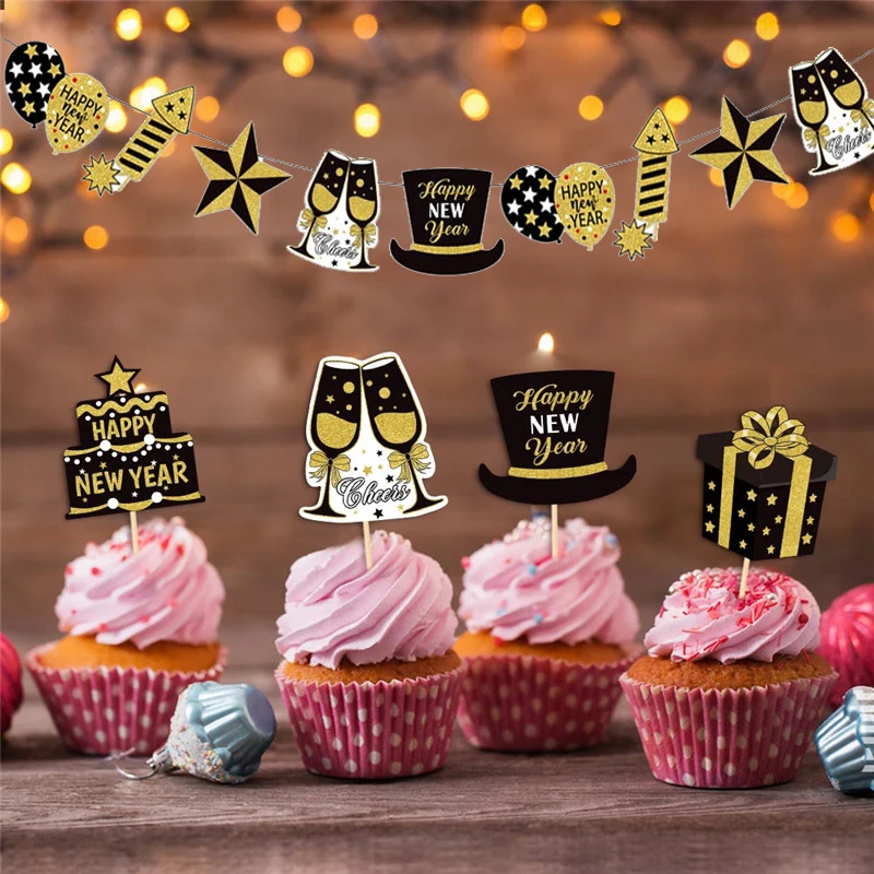 Happy New Year Cupcake Decoration Topper Christmas Happy New Year Party Decoration New Year Cake Baking Flag
Happy New Year Cupcake Decoration Topper Christmas Happy New Year Party Decoration New Year Cake Baking Flag