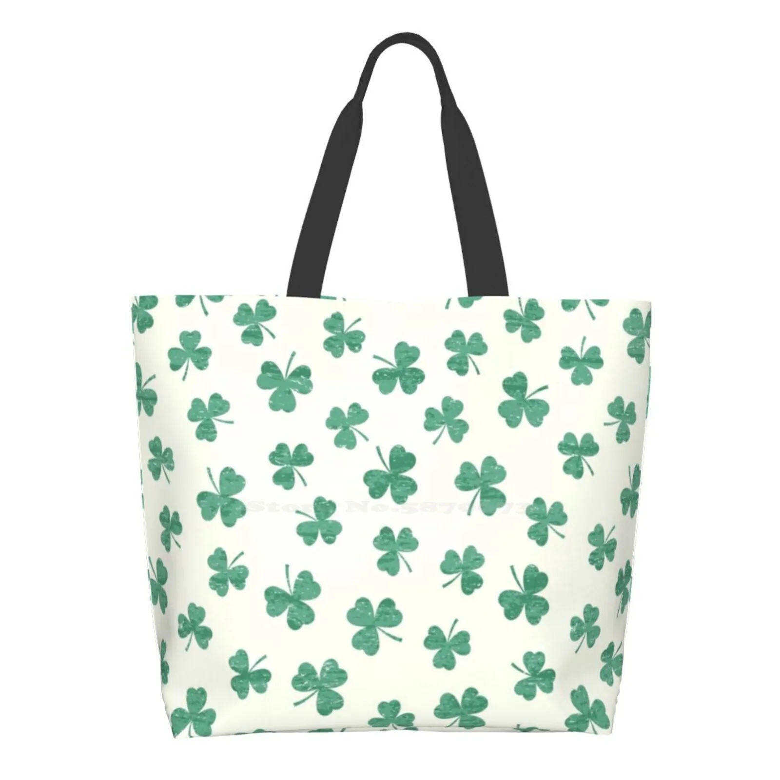 

Dancing Shamrocks Reusable Household Tote Bags Storage Bags Irish Pattern Shamrock Clover Green Leaf St Saint Paddy Patricks