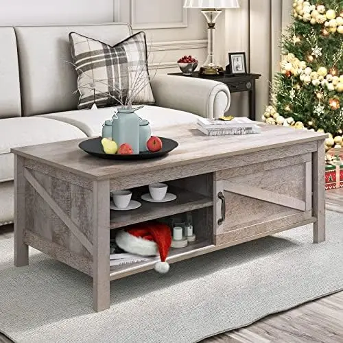 Table with Storage,Wood Coffee Table for Living Room with Sliding Barn Door,Farmhouse Coffee Center Table for Home with Adjustme
Table with Storage,Wood Coffee Table for Living Room with Sliding Barn Door,Farmhouse Coffee Center Table for Home with Adjustme