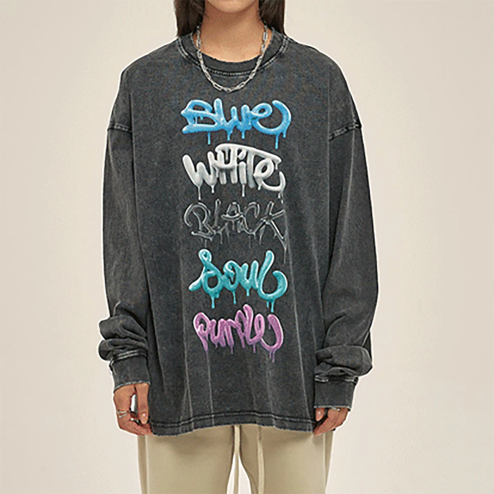 Rowling Mirror Vintage Color Letter Print Washed and Distressed Sweatshirt Women Long Sleeve O Neck Cotton Classic Tops Female
Rowling Mirror Vintage Color Letter Print Washed and Distressed Sweatshirt Women Long Sleeve O Neck Cotton Classic Tops Female
