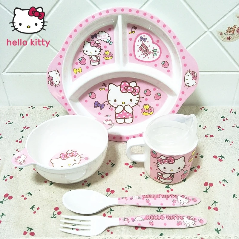 Hello Kitty cartoon Fashion Creative baby food plate auxiliary food bowl anti-fall and anti-burn spoon fork tableware set
Hello Kitty cartoon Fashion Creative baby food plate auxiliary food bowl anti-fall and anti-burn spoon fork tableware set