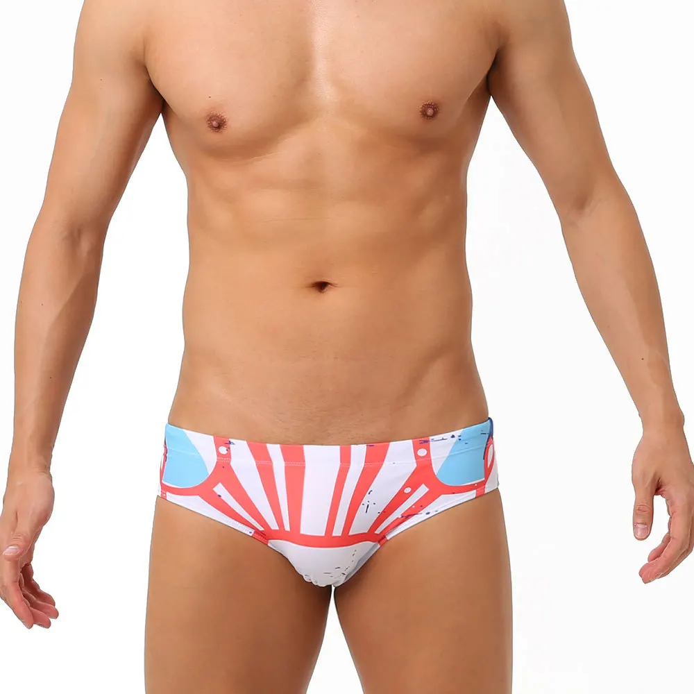 Summer Men's Swimming Briefs Low-waisted Bikini Beach Pants White Printed Trunks Fashion Sexy Fresh Sunshine Beach Swimwear
Summer Men's Swimming Briefs Low-waisted Bikini Beach Pants White Printed Trunks Fashion Sexy Fresh Sunshine Beach Swimwear