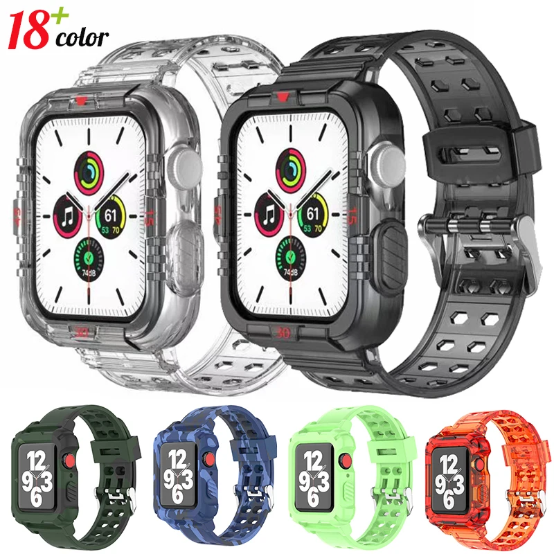 Transparent strap case for Apple Watch Se Smartwatch Band 44mm 42mm 38mm 40mm Bumper Case Rugged Sport Bands iWatch 6 5 4 3 2 1
Transparent strap case for Apple Watch Se Smartwatch Band 44mm 42mm 38mm 40mm Bumper Case Rugged Sport Bands iWatch 6 5 4 3 2 1