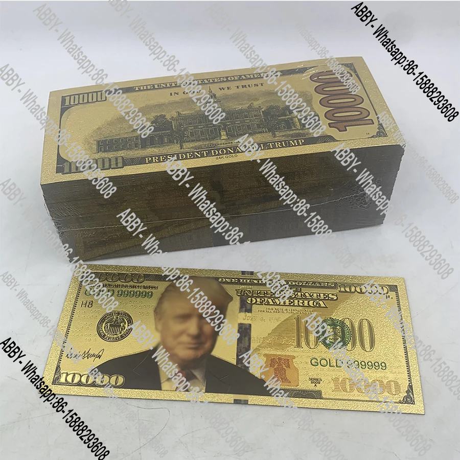 

Золотая банкнота 45-го президента Америки Дональда Трампа, Золотая фольга доллара США, 100 шт., доллары США, Коллекционные сувениры домашний де...