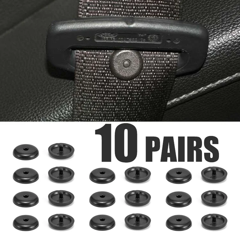 

10 PCS Car Safety Seatbelt Stopper Buckle Automobile Seat Belt Spacing Limit Stop Plastic Anti-slip Button Retainer Car Interior