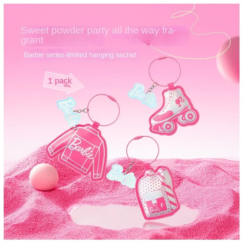 

MINISO Cartoon Barbie Series Cute Schoolbag Clothes Shape PU Aromatherapy Bag Key Chain Kawaii Bag Decorative Pendant Girl Gift