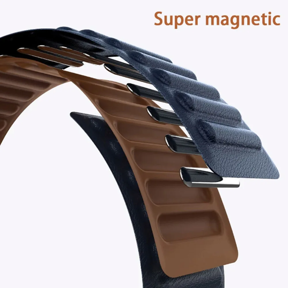 Original Leather Link For Apple Watch Band 44mm 41 45mm 42 38mm49mm Magnetic LoopBracelet iWatch Series 8 Ultra 7 Se 6 5 3 Strap
Original Leather Link For Apple Watch Band 44mm 41 45mm 42 38mm49mm Magnetic LoopBracelet iWatch Series 8 Ultra 7 Se 6 5 3 Strap