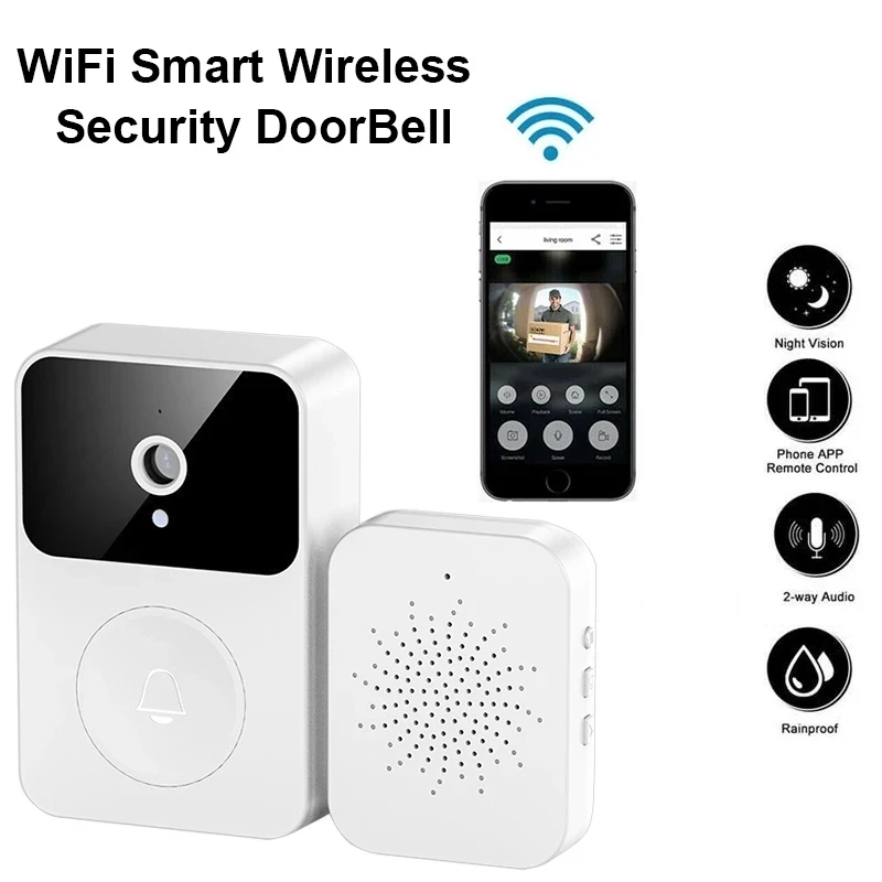 Smart Wireless Remote Video Wifi Rechargeable Security Door Doorbell Two-way Audio Voice Visual Intelligent Doorbell 800mah
Smart Wireless Remote Video Wifi Rechargeable Security Door Doorbell Two-way Audio Voice Visual Intelligent Doorbell 800mah