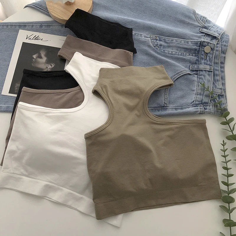 Heliar Korean Style All-Match Close-Fitting Boob Tube Top Wome Sexy Halter Fixed Cup Summer Women Solid Color Vest Spring
Heliar Korean Style All-Match Close-Fitting Boob Tube Top Wome Sexy Halter Fixed Cup Summer Women Solid Color Vest Spring