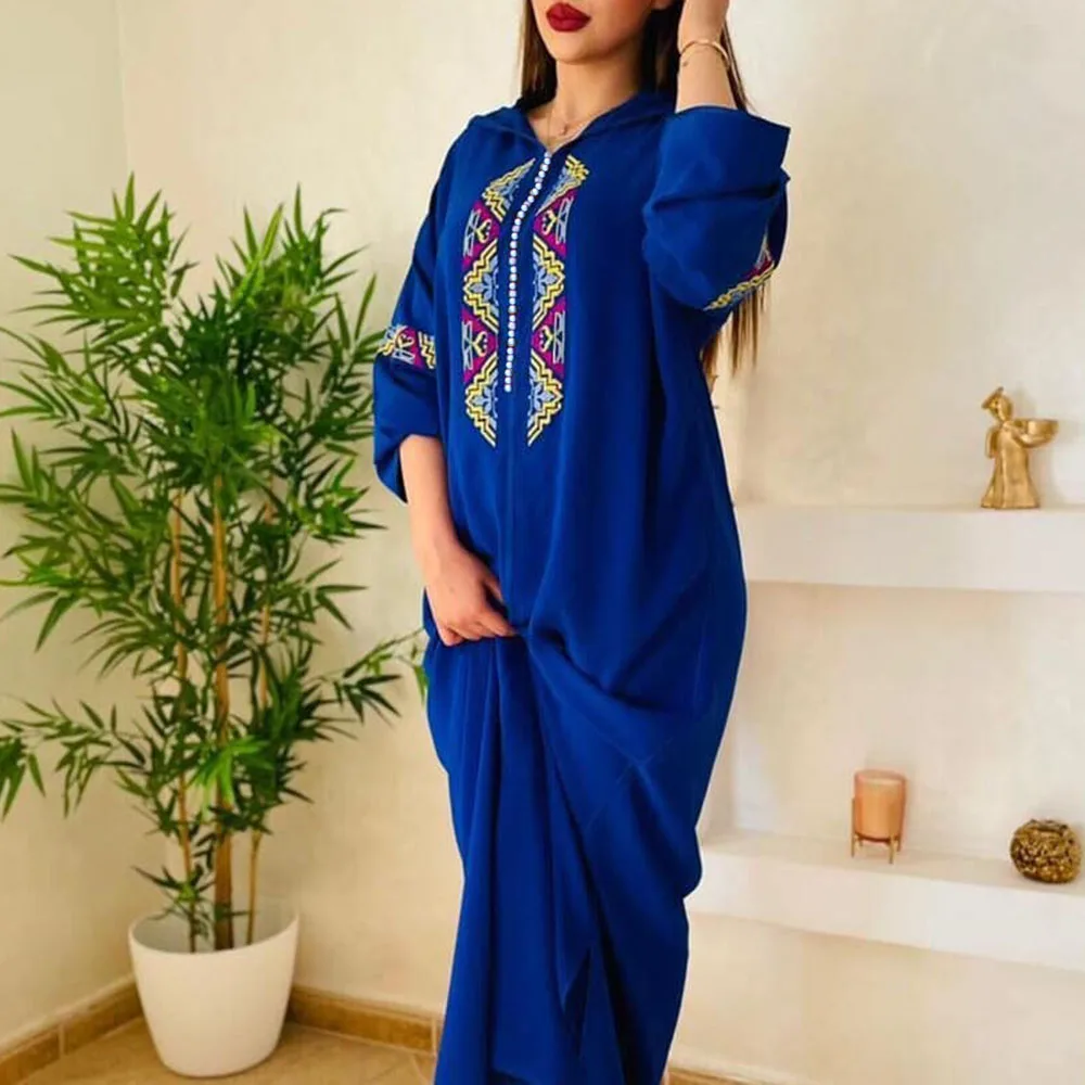 2022 Kaftan Jellaba Muslim Dresses Women Moroccan Fashion Embroidery Long Sleeve Hooded Maxi Dress Ramadan Festival Islam Jewish
2022 Kaftan Jellaba Muslim Dresses Women Moroccan Fashion Embroidery Long Sleeve Hooded Maxi Dress Ramadan Festival Islam Jewish
