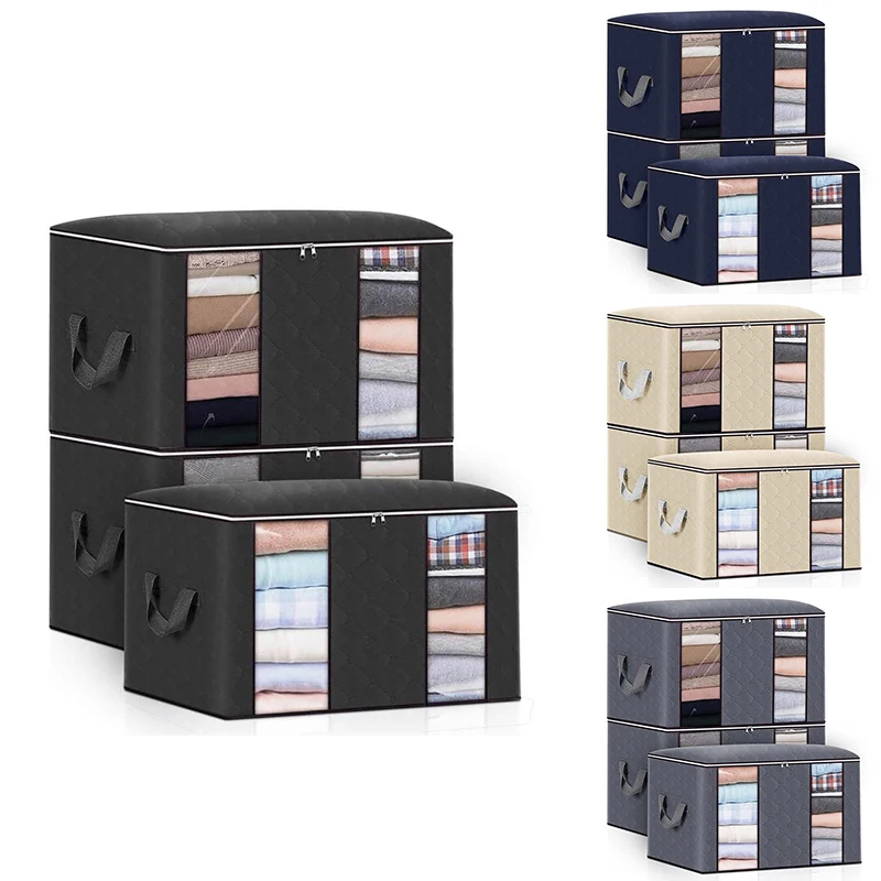 3PC Non-Woven Fabric Closet Organizer Foldable Clothes Storage Bag Portable Bedroom Quilt Blanket Dustproof Organizers
3PC Non-Woven Fabric Closet Organizer Foldable Clothes Storage Bag Portable Bedroom Quilt Blanket Dustproof Organizers