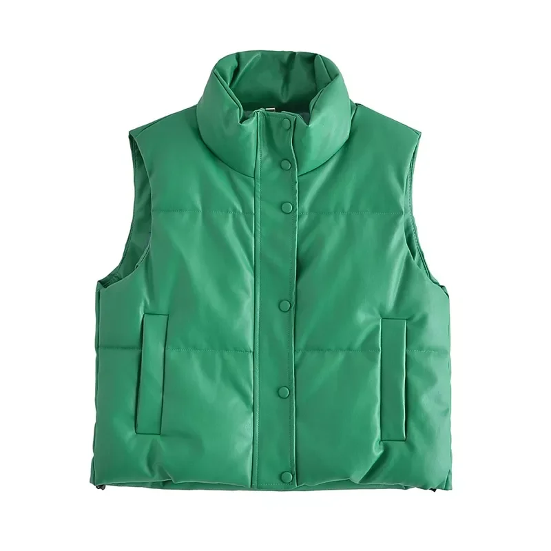 2022NEW Women 2021 Fashion Faux Leather Padded Waistcoat Vintage Sleeveless With Drawstrings Female Outerwear Streetwear
2022NEW Women 2021 Fashion Faux Leather Padded Waistcoat Vintage Sleeveless With Drawstrings Female Outerwear Streetwear