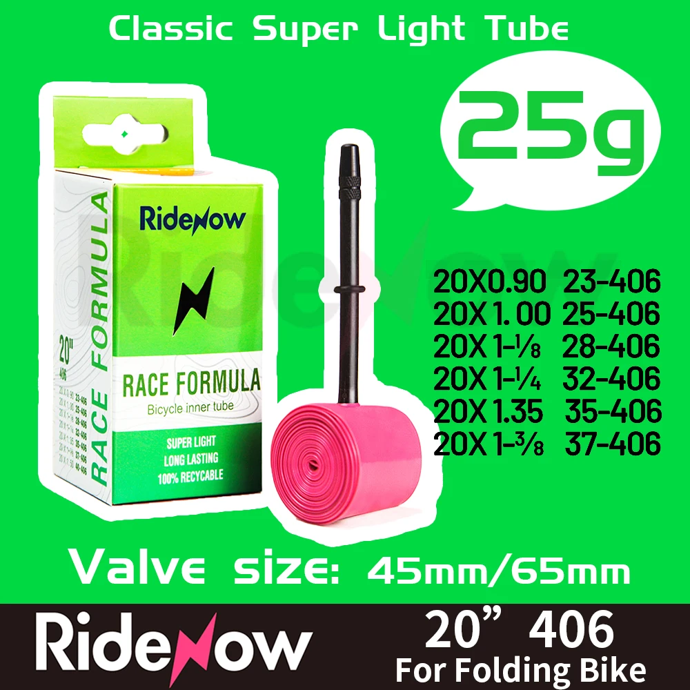 RideNow 406 Ultralight Folding Bicycle Inner Tube French Valve TPU Tire Interior Tyre Accessories Folding 406 For 20" Bike
RideNow 406 Ultralight Folding Bicycle Inner Tube French Valve TPU Tire Interior Tyre Accessories Folding 406 For 20" Bike