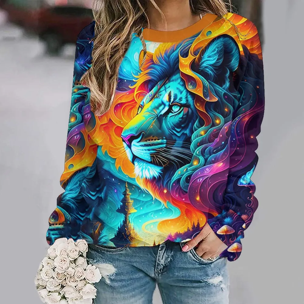 Осень 2023, женский свитер с капюшоном и длинными рукавами, свободные и удобные пуловеры с рисунком животных 
Осень 2023, женский свитер с капюшоном и длинными рукавами, свободные и удобные пуловеры с рисунком животных