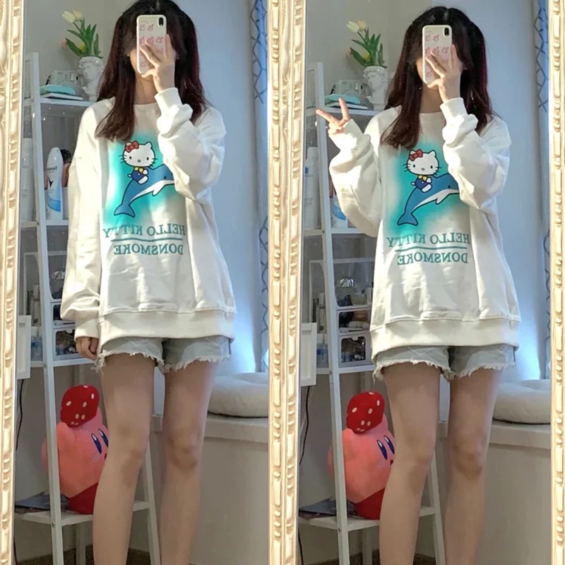 Kawaii Cartoon Sanrio Hello Kitty Hoodie Sweater Jacket Tops Clothing Cute Beauty Autumn Winter INS Fashion Loose Plush Jacket
Kawaii Cartoon Sanrio Hello Kitty Hoodie Sweater Jacket Tops Clothing Cute Beauty Autumn Winter INS Fashion Loose Plush Jacket
