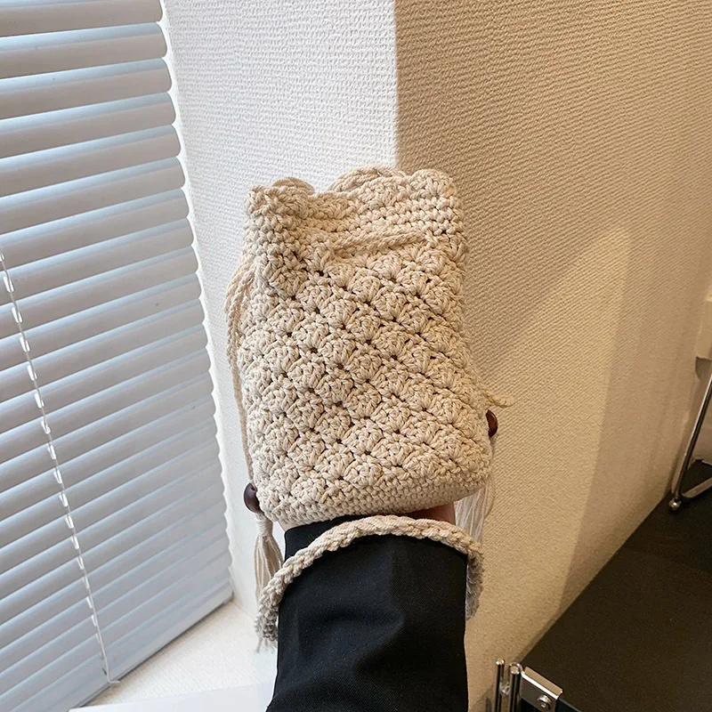 New Cotton Thread Knitted Crossbody Bag Women Handbags Ladies Mini Tote Bag Woman Woven Shoulder Bag Ins Chic Holiday Beach Bag
New Cotton Thread Knitted Crossbody Bag Women Handbags Ladies Mini Tote Bag Woman Woven Shoulder Bag Ins Chic Holiday Beach Bag