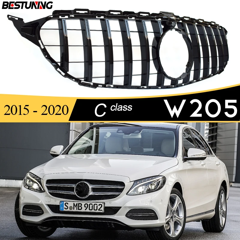 

Panamericana GT Style Radiator Grill Black grille for Mercedes 2015 - 2020 C Class S205 Estate A205 Cabrio C205 Coupe C200 C300