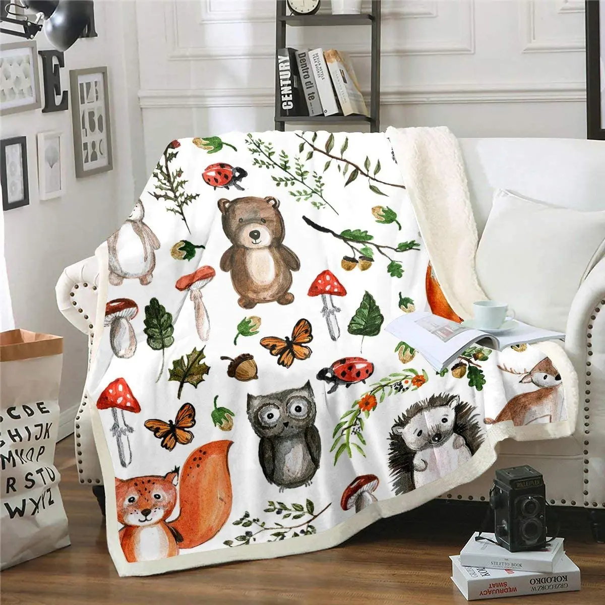 Флисовое одеяло Erosebridal, одеяло из шерпы с 3D рисунком диких животных, одеяло с рисунком совы, ежика, медведя, пледы с грибами и ветвями 
Флисовое одеяло Erosebridal, одеяло из шерпы с 3D рисунком диких животных, одеяло с рисунком совы, ежика, медведя, пледы с грибами и ветвями