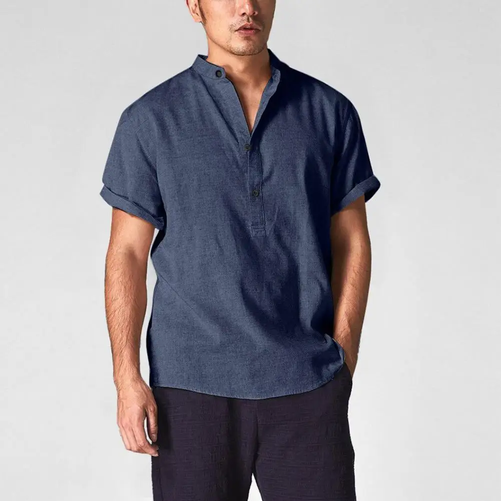 2022 Summer Men Shirt Cotton Linen Tees Tops Breathable Quick-drying Short Sleeves Stand Collar Buttons Loose Summer Tops
2022 Summer Men Shirt Cotton Linen Tees Tops Breathable Quick-drying Short Sleeves Stand Collar Buttons Loose Summer Tops