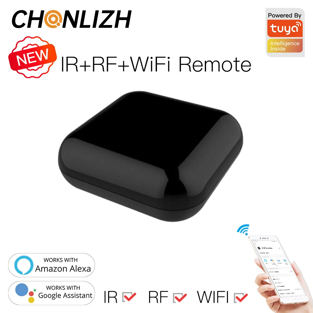 CHONLIZH 2022 новый WiFi RF ИК универсальный пульт дистанционного управления, радиочастотные приборы, Tuya Smart Life App Голосовое управление через Alexa Google ...
CHONLIZH 2022 новый WiFi RF ИК универсальный пульт дистанционного управления, радиочастотные приборы, Tuya Smart Life App Голосовое управление через Alexa Google ...