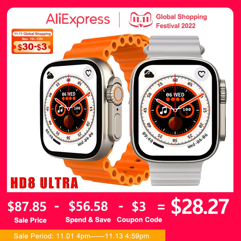 HD8 Ultra Smart Watch Men 49mm Case NFC Door Access Smartwatch IP68 Waterproof Bluetooth Call Wireless Charger Fitness Tracket 
HD8 Ultra Smart Watch Men 49mm Case NFC Door Access Smartwatch IP68 Waterproof Bluetooth Call Wireless Charger Fitness Tracket