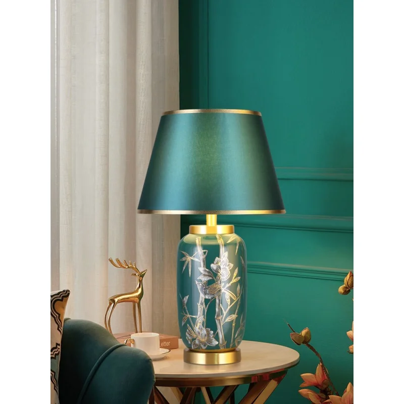Light Luxury Ceramic Table Lamp Copper Living Room Sofa Corner Table Master Bedroom Wedding Bedroom Bed
Light Luxury Ceramic Table Lamp Copper Living Room Sofa Corner Table Master Bedroom Wedding Bedroom Bed