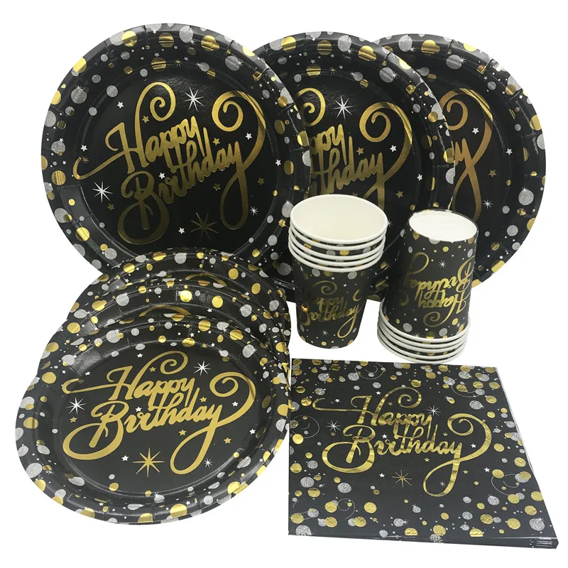 10Pcs Black Gold Happy Birthday Paper Plates Cups Napkin Disposable Tableware Kids Adult Birthday Anniversary Home Decor Supplie
10Pcs Black Gold Happy Birthday Paper Plates Cups Napkin Disposable Tableware Kids Adult Birthday Anniversary Home Decor Supplie