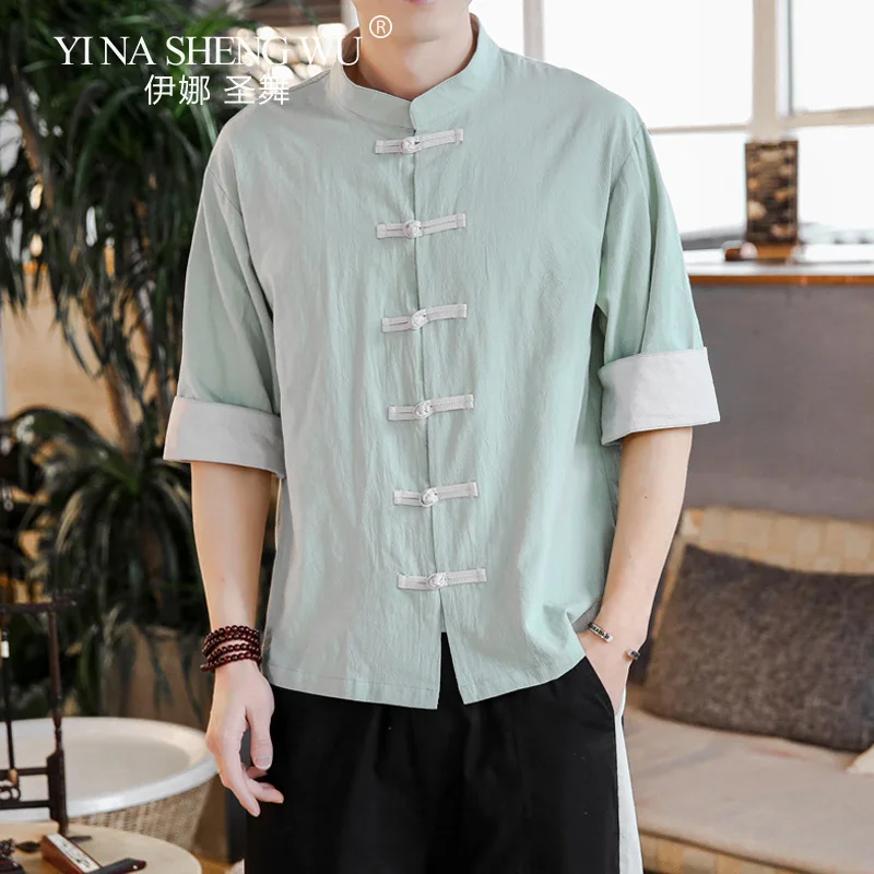 Chinese Style Mens Tops Tang Suit Linen Half Sleeve Solid Traditional Kung Fu China Style Hanfu Shirt M-5XL Kimono Cardigan
Chinese Style Mens Tops Tang Suit Linen Half Sleeve Solid Traditional Kung Fu China Style Hanfu Shirt M-5XL Kimono Cardigan