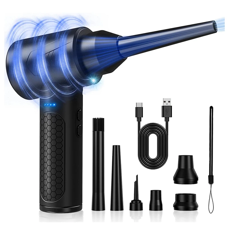 Multipurpose Electric Duster And Air Blower Black ABS Multifunctional For PC,Replace Compressed Air Cans For Deep Cleaning
Multipurpose Electric Duster And Air Blower Black ABS Multifunctional For PC,Replace Compressed Air Cans For Deep Cleaning