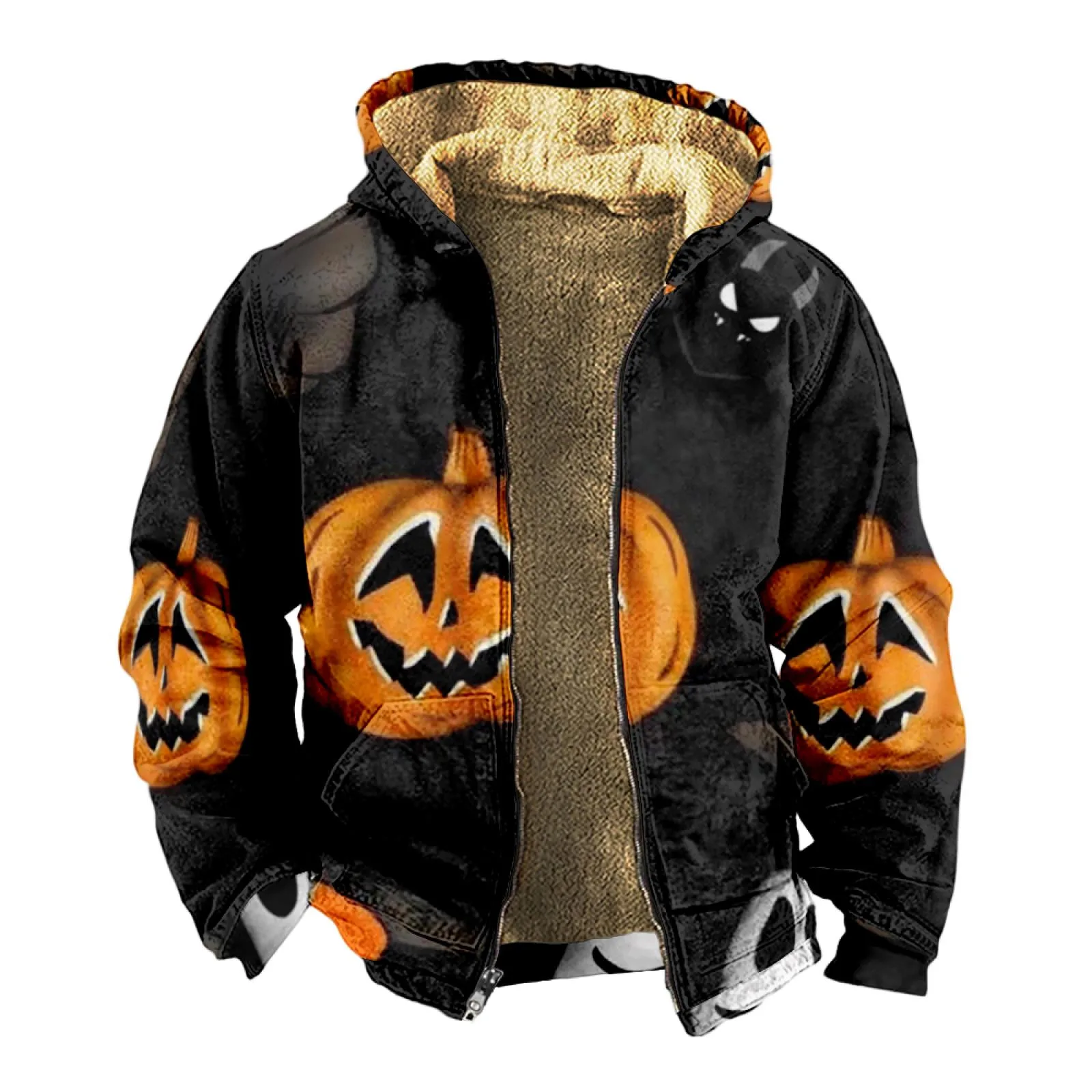 Men'S Personalized Jackets Winter Halloween Pumpkin Print Coat Long Sleeve Zipper Fleece Warm Thick Jackets Autumn Male Clothes
Men'S Personalized Jackets Winter Halloween Pumpkin Print Coat Long Sleeve Zipper Fleece Warm Thick Jackets Autumn Male Clothes