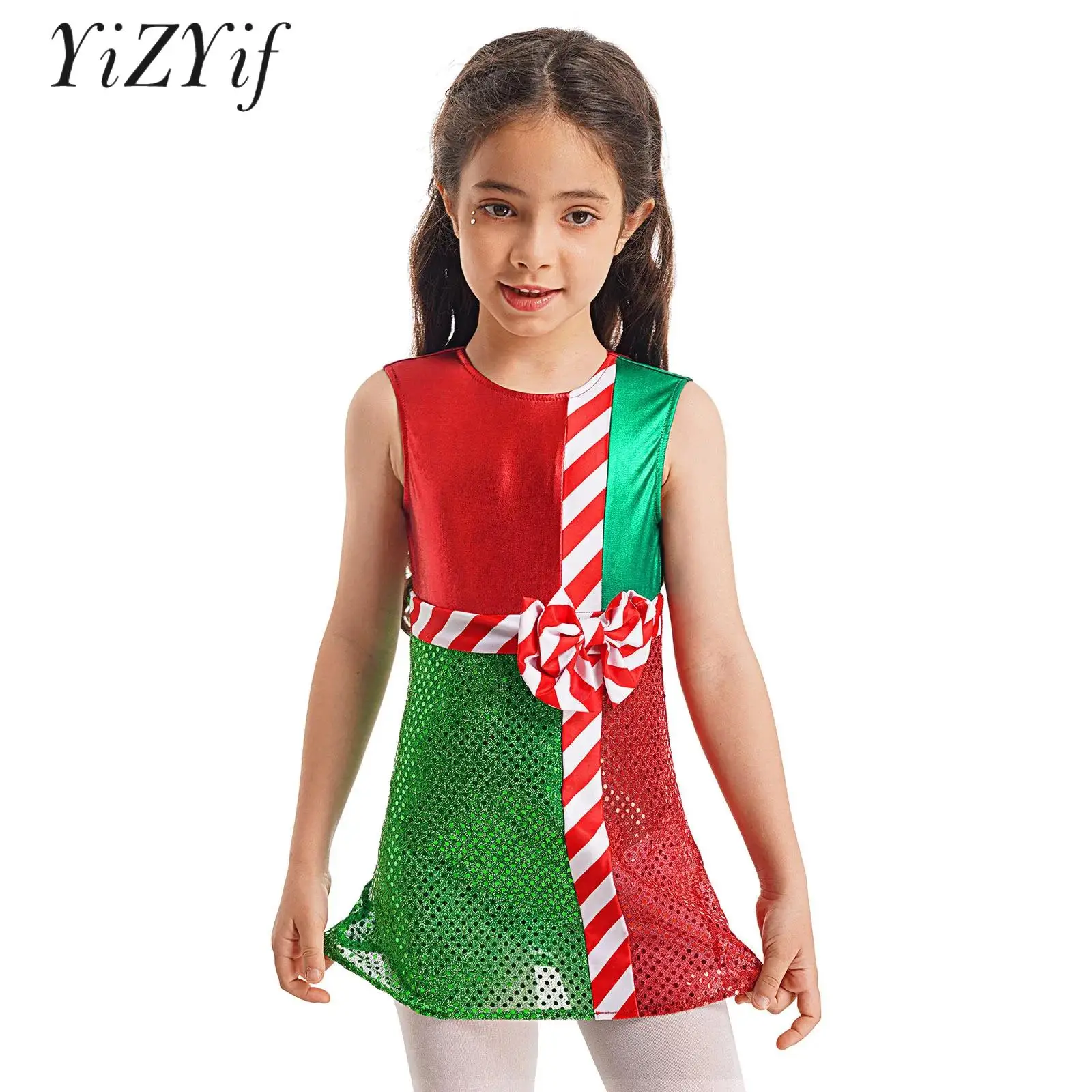 Kids Girls Christmas Costume Elf Cosplay Dress Up Sleeveless Back Cutout Shiny Layer Skirt Dance Dress Stage Performance Outfits
Kids Girls Christmas Costume Elf Cosplay Dress Up Sleeveless Back Cutout Shiny Layer Skirt Dance Dress Stage Performance Outfits