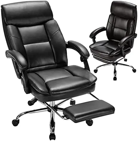 Office Chair, Ergonomic Big and Tall Leather Swivel Rolling Managerial Reclining Computer Desk Task Chair, Adjustable High Back
Office Chair, Ergonomic Big and Tall Leather Swivel Rolling Managerial Reclining Computer Desk Task Chair, Adjustable High Back