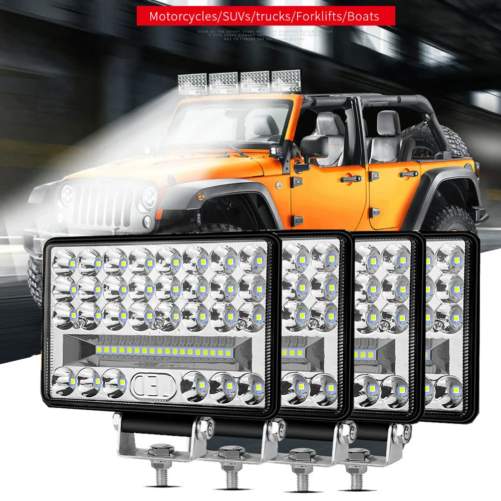 

12V Car LED Work Lights Offroad Lightings Modified Engineering Spotlights FSO ATV UTV Truck Lamp Auto Goods Accessories