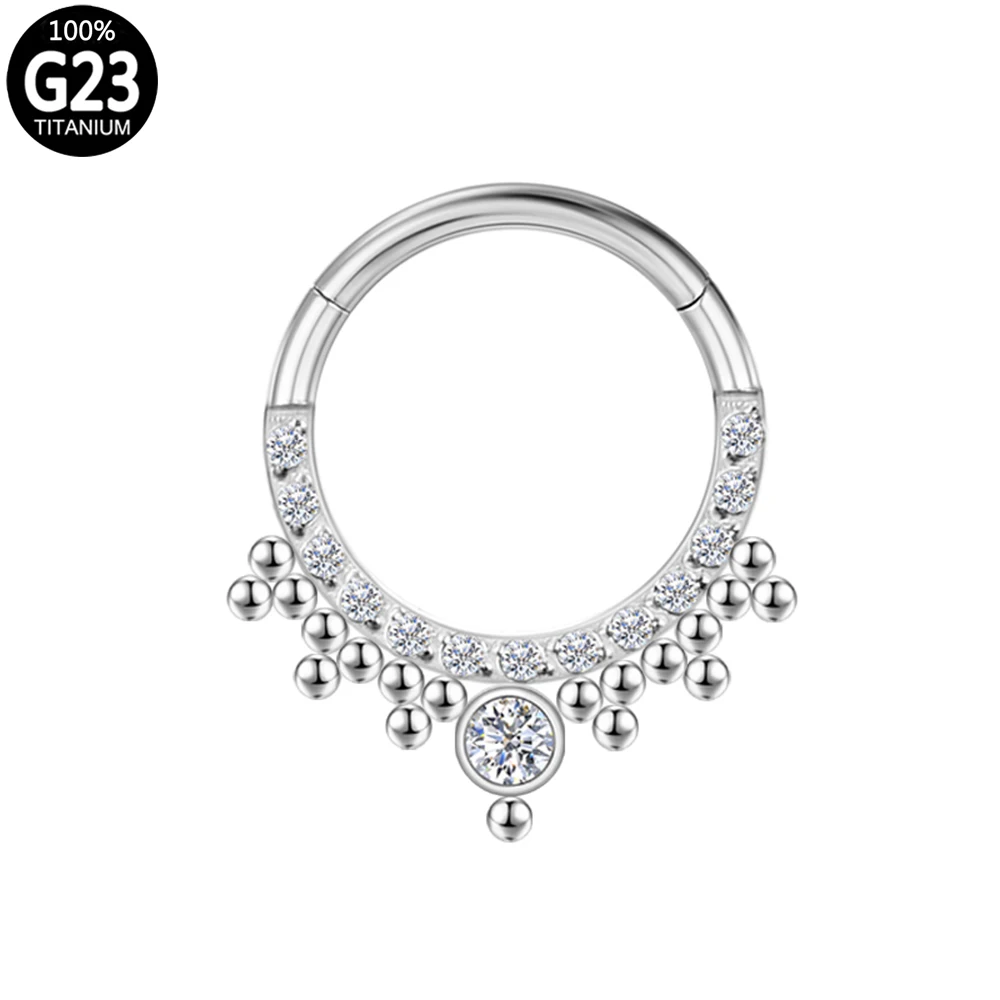 Earrings Clicker Titanium Zircon Cartilage G23 Diamonds Bead Piercing Hoop Sexy Labret Clips Tragus Charming Helix Body Jewelry
Earrings Clicker Titanium Zircon Cartilage G23 Diamonds Bead Piercing Hoop Sexy Labret Clips Tragus Charming Helix Body Jewelry