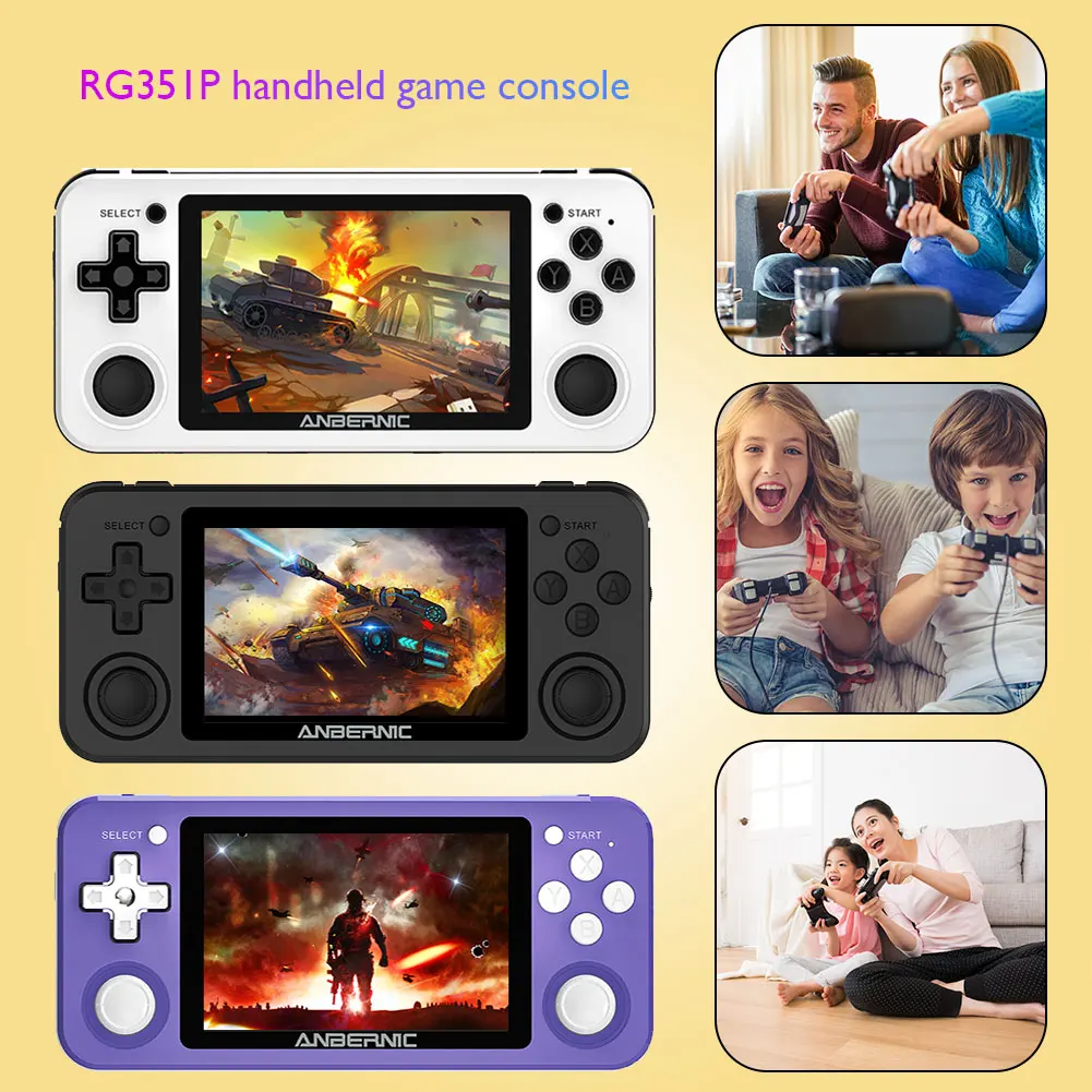 

RG351P ANBERNIC Vibration Handheld Gaming Console Support GB GBC NDS PSP PS1 3.5 inch Screen Retro Game Player with TF Card