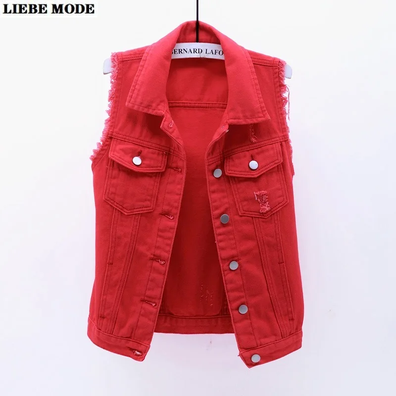 Candy Color Short Denim Vest Women Summer Autumn Turn Down Collar for Women Sleeveless Jeans Jacket Coat Causal Waistcoats
Candy Color Short Denim Vest Women Summer Autumn Turn Down Collar for Women Sleeveless Jeans Jacket Coat Causal Waistcoats