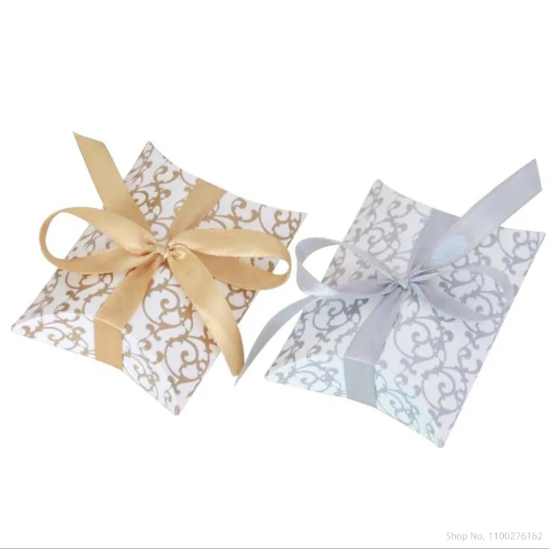 Pillow Candy Boxes Gold Silver Paper Wedding Party Favor DIY Gift Box Supply Accessories Festival Sugar Packing Bags With Ribbon
Pillow Candy Boxes Gold Silver Paper Wedding Party Favor DIY Gift Box Supply Accessories Festival Sugar Packing Bags With Ribbon