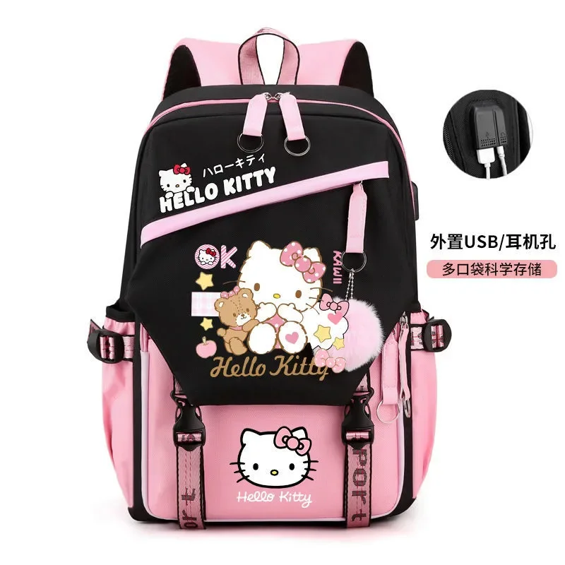 Милый рюкзак Hello Kitty для девочек школьные ранцы портативные подростков студентов