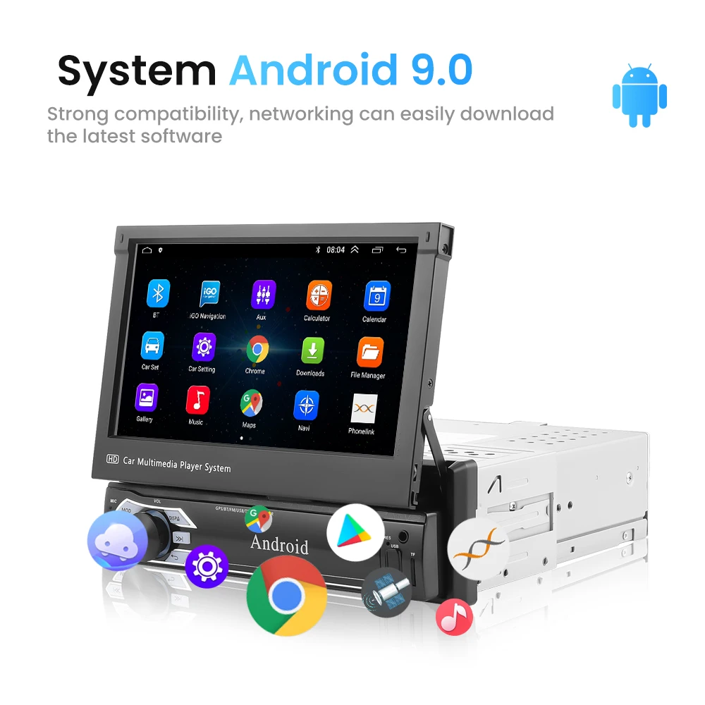 1DIN Android 9.0 Car GPS Navigation Radio Bluetooth Stereo Receiver Retractable Display WiFi 16GB Auto Multimedia Mp3 Player
1DIN Android 9.0 Car GPS Navigation Radio Bluetooth Stereo Receiver Retractable Display WiFi 16GB Auto Multimedia Mp3 Player