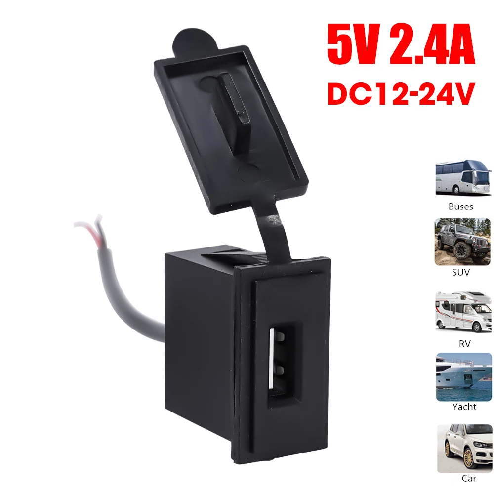 DC 12V/24V Single USB Car Charger Socket Adapter for Cars Boats RV Motorcycles Auto Portable Waterproof USB Charger 5V 2.4A
DC 12V/24V Single USB Car Charger Socket Adapter for Cars Boats RV Motorcycles Auto Portable Waterproof USB Charger 5V 2.4A
