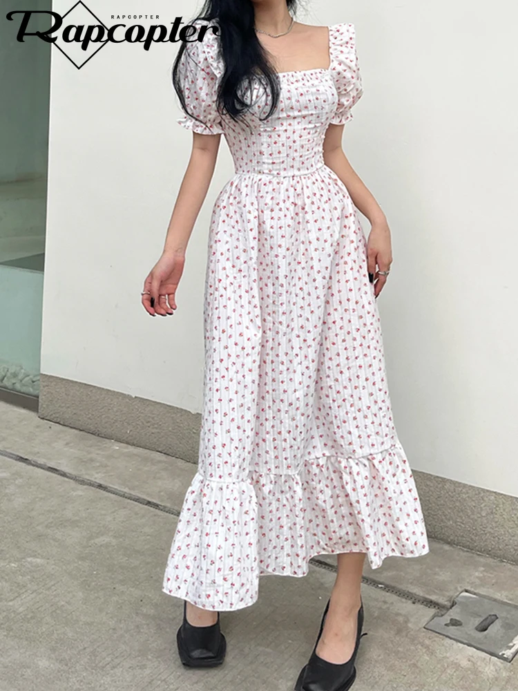 Винтажное длинное платье Rapcopter Y2K с цветочным принтом, элегантный белый сарафан во французском стиле с оборками, праздничный пляжный богемн... 
Винтажное длинное платье Rapcopter Y2K с цветочным принтом, элегантный белый сарафан во французском стиле с оборками, праздничный пляжный богемн...