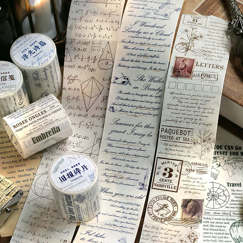 JIANQI 50mm*3m Vintage Washi Tapes 35cm Cycle DIY Scrapbooking Decor Junk Journal Collage Stationery Craft Tapes
JIANQI 50mm*3m Vintage Washi Tapes 35cm Cycle DIY Scrapbooking Decor Junk Journal Collage Stationery Craft Tapes