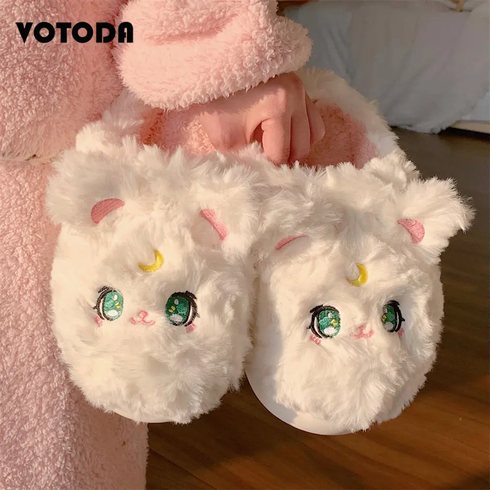 Cartoon Cute Cat Slippers for Women Winter Warm Comfortable Flat Home Slides Furry Animal Slippers Women Shoes Plush Flip Flops
Cartoon Cute Cat Slippers for Women Winter Warm Comfortable Flat Home Slides Furry Animal Slippers Women Shoes Plush Flip Flops