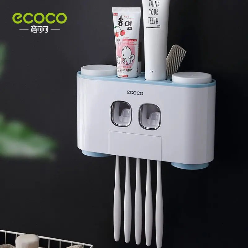 

Автоматический диспенсер для зубной пасты ECOCO, домашний Многофункциональный стакан для ополаскивания рта, стойка для хранения зубных щеток, органайзер для ванной комнаты, аксессуары