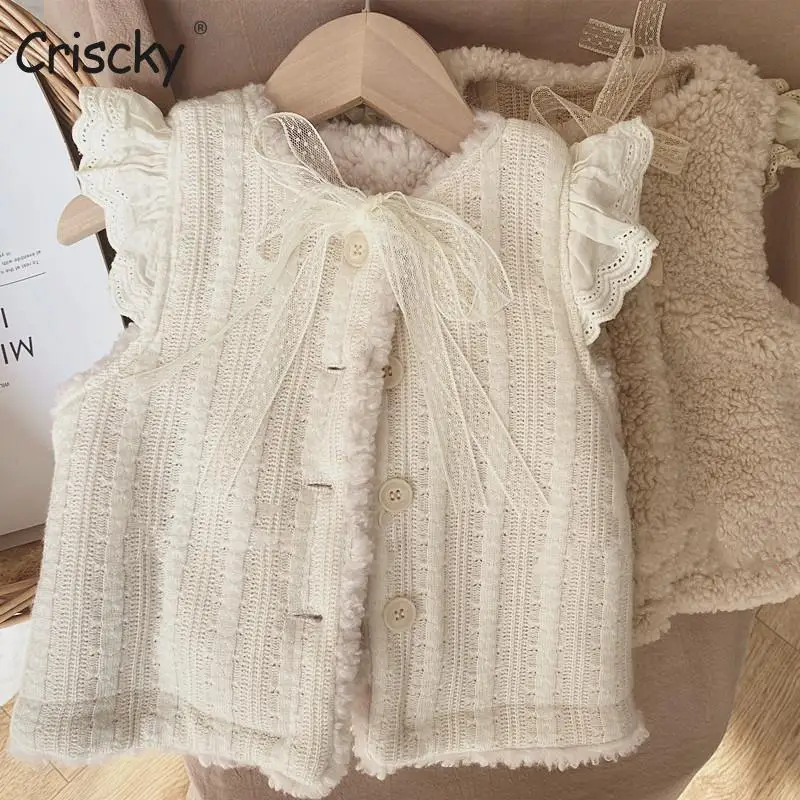 Criscky Baby Girls Vest Jackets Knitted Solid Warm Little Girl Autumn Winter Clothes Sleeveless Outerwear Kids Cute Coat
Criscky Baby Girls Vest Jackets Knitted Solid Warm Little Girl Autumn Winter Clothes Sleeveless Outerwear Kids Cute Coat