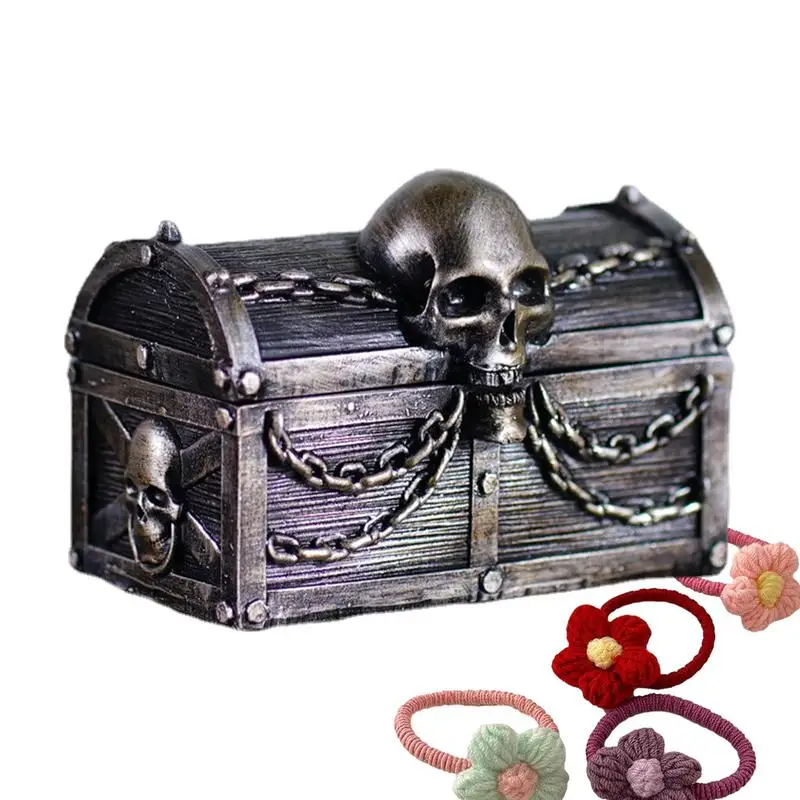 Jewelry Box For Girls Retro Treasure Box Resin Jewelry Box With Skull & Chains Trinket Collection Storage Box For Pirate Party
Jewelry Box For Girls Retro Treasure Box Resin Jewelry Box With Skull & Chains Trinket Collection Storage Box For Pirate Party