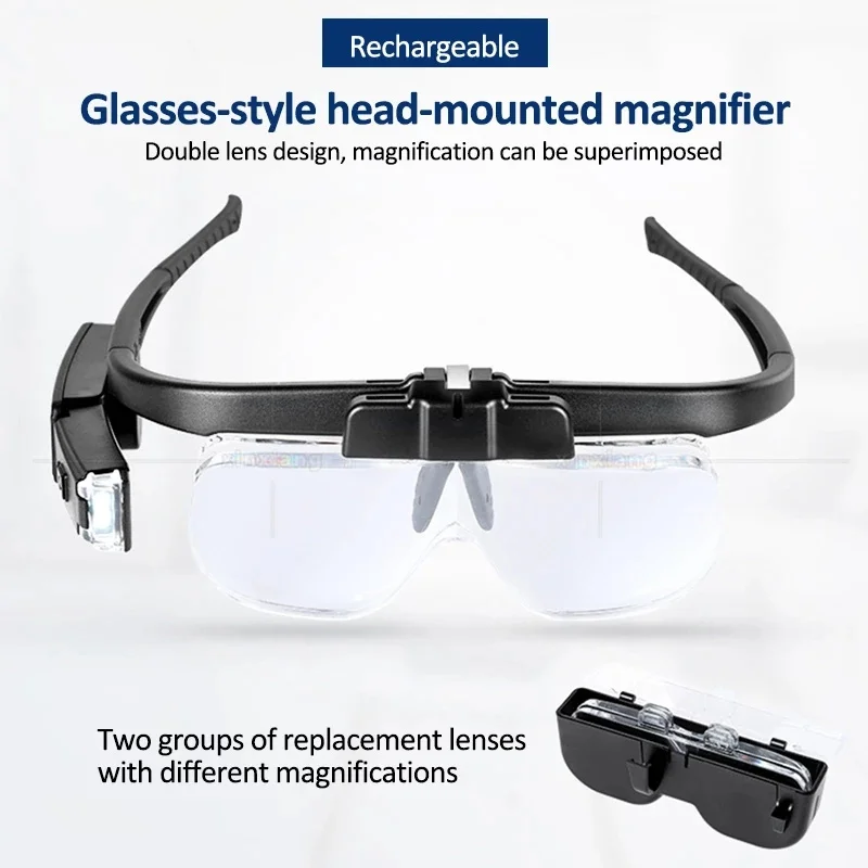 1.5X 2.0X 2.5X 3.5X 4.0X 4.5X Rechargeable USB LED Magnifying Glass Headband Wearing Magnifying Glass Reading Magnifying Glass
1.5X 2.0X 2.5X 3.5X 4.0X 4.5X Rechargeable USB LED Magnifying Glass Headband Wearing Magnifying Glass Reading Magnifying Glass