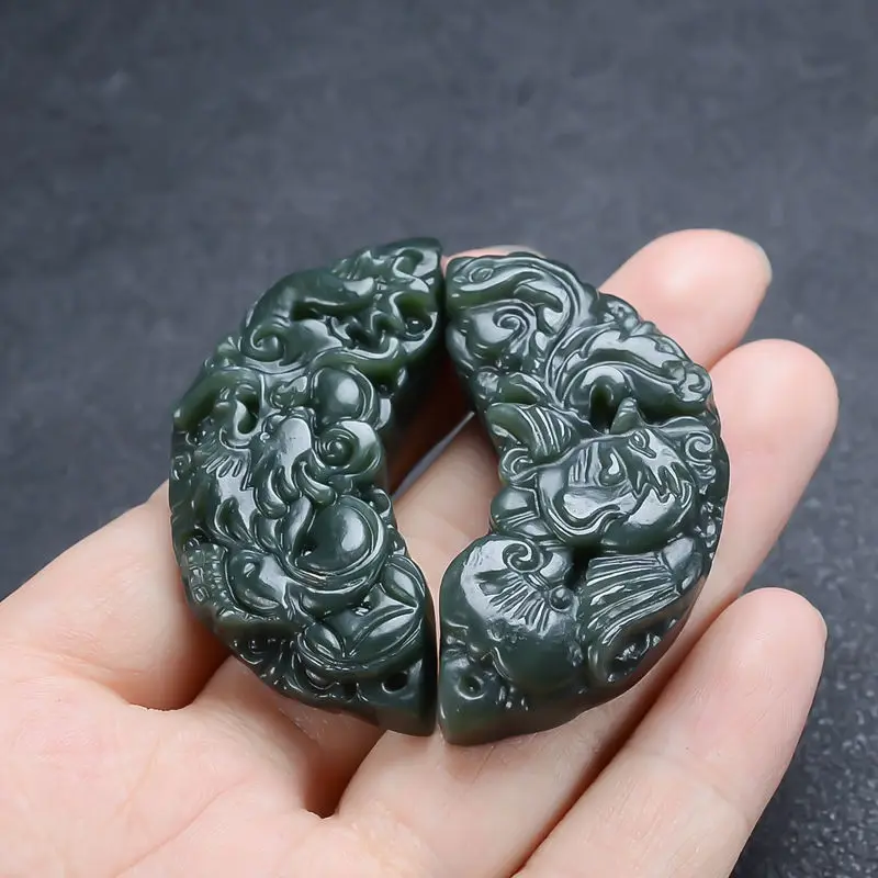 Natural 100% real hetian jade dragon phoenix pendant necklace carved charm jewellery fashion amulet men women couple lucky gifts
Natural 100% real hetian jade dragon phoenix pendant necklace carved charm jewellery fashion amulet men women couple lucky gifts