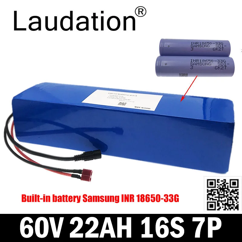 Laudation 60V Battery 20AH 67.2V 16S6P Built-in Samsung 18650INR 33G With 60A BMS For Electric Bicycle Scooters 1000W Motor Etc.
Laudation 60V Battery 20AH 67.2V 16S6P Built-in Samsung 18650INR 33G With 60A BMS For Electric Bicycle Scooters 1000W Motor Etc.